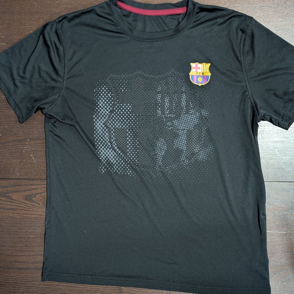 Nike FC Barcelona Black Shirt Mens Size Large Soccer Futbol Jersey Shirt